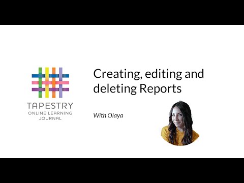 Creating, editing and deleting Reports