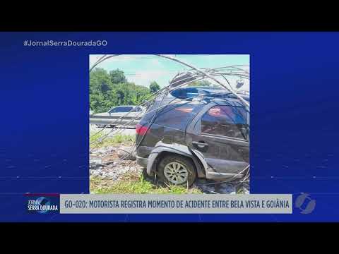 Motorista registra momento de acidente entre Bela Vista e Goiânia