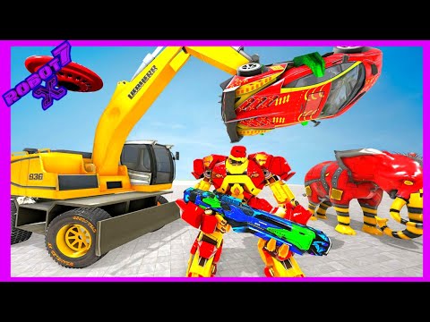 Excavator Robot Car Game – Elephant Robot Games 3d Android gameplay