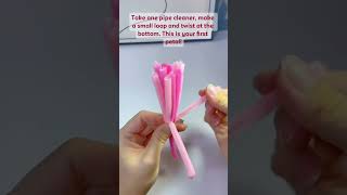 DIY Pipe Cleaner Flower Tutorial | Easy Chenille Stem Flower | Handmade Pink Flower Craft
