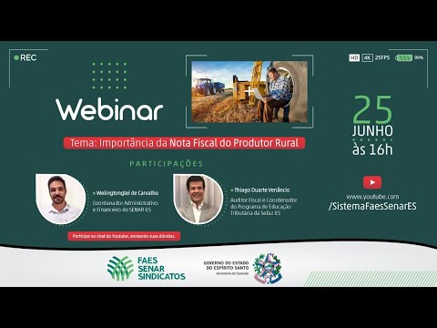 Webinar - A importância da Nota Fiscal do Produtor - Senar Espírito Santo