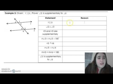 Proving Parallel Lines with Two Column Proofs