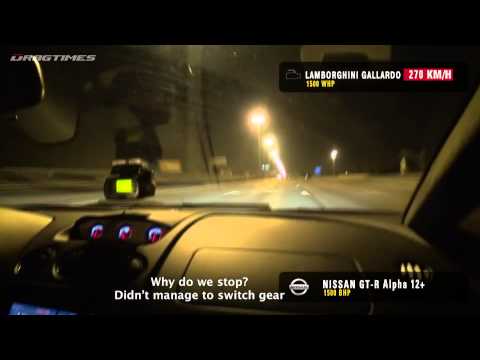Nissan GT-R vs. Lamborghini Gallardo Nera Twin Turbo (Street Racing - Over 360km/hr!)