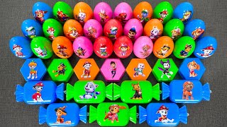🍬 Satisfying Paw Patrol Slime ASMR Search | Chase Skye Everest Clay Slime Candy, Eggs, Hexagon Boxes