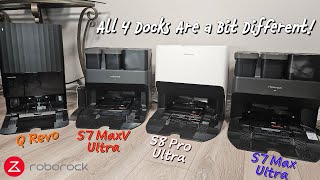 Roborock Ultra Dock Comparison - S7 MaxV, S7 Max, S8 Pro & QRevo Docks - What is Different?