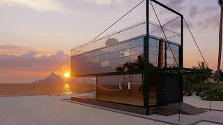 Shipping Container House with mirrors 2x20 & 2x40 ft