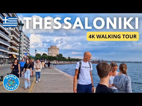 TESSALONIKI, Grécia: passeio a pé: 4K UHD, 2023