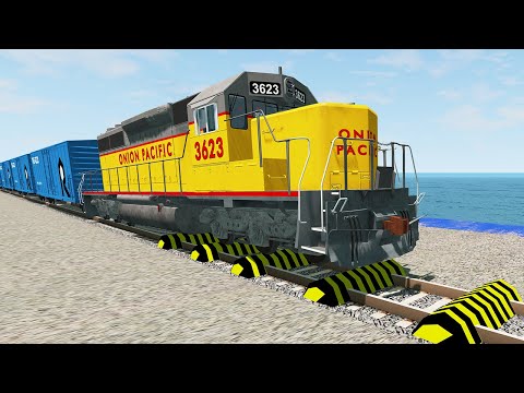 Beamng Drive - Speed Bumps Against Trains