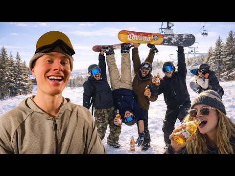 drunk snowboarding