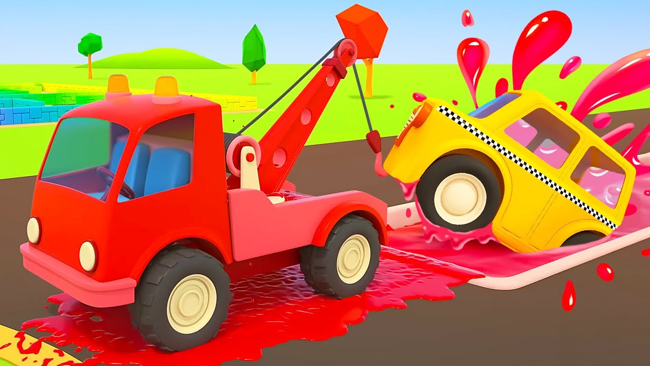 Vamos ajudar! Desenhos animados em português. Desenho animado infantil dos veículos de serviço