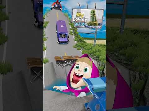 Funny Happy Cars vs Scary Masha in BeamNG.drive