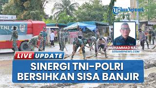 TNI AD & Polri Bahu Membahu Bersihkan Jalan Utama Meureudue Pascabanjir, Ciptakan Lingkungan Bersih