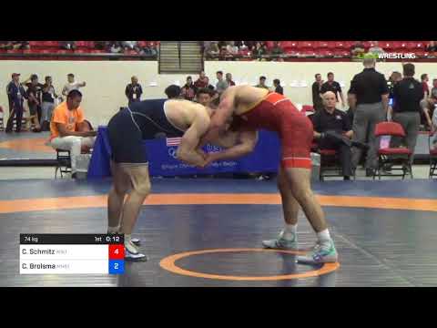 2018 Marine Corps US Open/Senior Men's Freestyle 74 Con 8 #2 - Colton Schmitz (WBU) Vs. Carson Bro