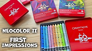 Trying the New Neocolor II 50th Anniversary Set 🎨 | First Impressions & Watercolor Art Test!