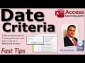 Create a Query Showing Records Between Two Dates in Microsoft Access. Properly Using Date Criteria.