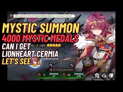Lionheart Cermia Mystic Summon with 4000 mystic medals | Let's see what I get | F2P Epic Seven
