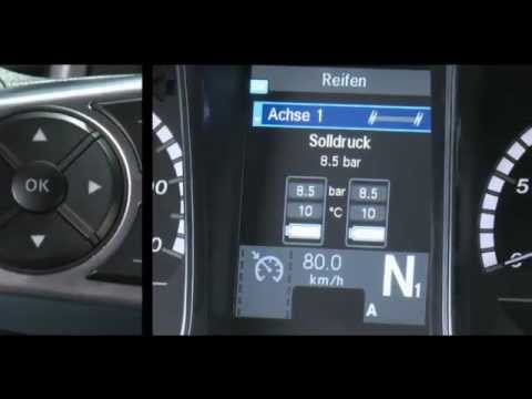 Der neue MB Actros MP4 (19/23) : Reifendruckkontrolle   -   Video ..........Oeni