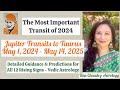 Jupiter transits to Taurus/ Predictions for all 12 Ascendants/ Vedic astrology
