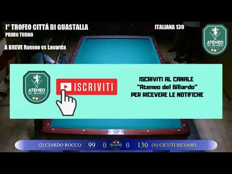 Cicuti Silvano VS Ciardo Rocco - I° Trofeo Città di Guastalla