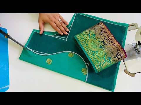Paithani Saree Blouse Design Cutting & stitching Blouse Back Neck Design | Silk Saree Blouse Design