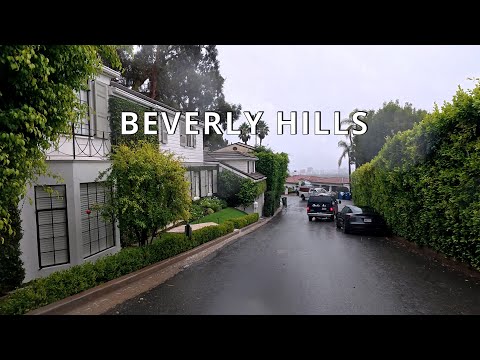 Driving in Rain Beverly Hills, Los Angeles, CA