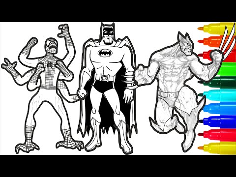 Spiderman Monster Hulk Deadpool Batman Wolverine Coloring Pages  Avengers Coloring Pages