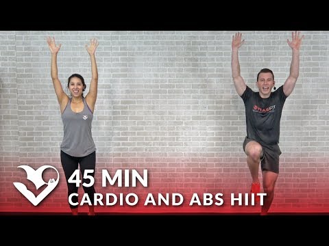 45 Min Cardio and Abs HIIT at Home - 45 Minute Cardio Workout No Equipment