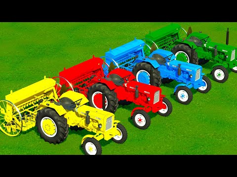 MINI TRACTORS OF COLORS ! TRANSPORT MINI URSUS TRACTOR TO SOWING & LOAD JOBS ! Farming Simulator 22