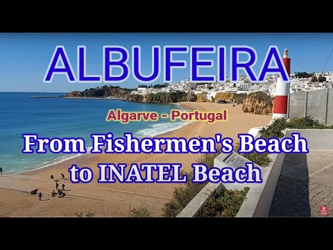 ALBUFEIRA - from PESCADORES to INATEL beaches (Algarve Portugal) views from the cliff and beaches HD