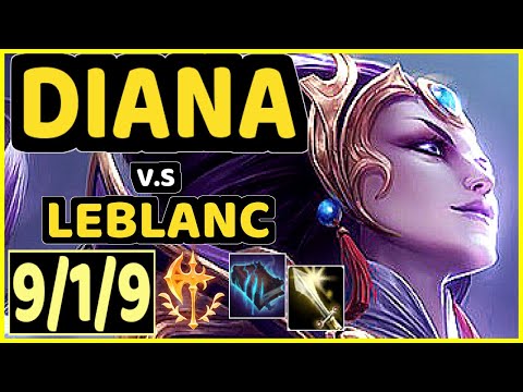 DIPLEX (DIANA) vs LEBLANC - 9/1/9 KDA MID CHALLENGER GAMEPLAY - EUW