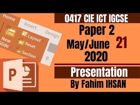 IGCSE ICT 0417/P21/2020 May - June (Presentation)