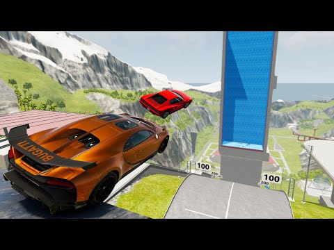 Expensive Cars High Speed Jumps In Vertical Pool (Crash Test)- BeamNG.drive High Speed Jumps In Pool