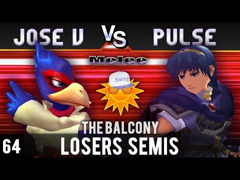 Melee @ the Balcony 64 - Losers Semis ft. Pulse (Marth) vs. Jose V (Falco)