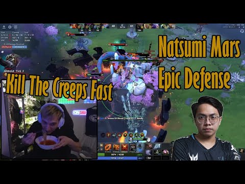 Arteezy Is Dead, But Natsumi Refuse To Give Up! 😂 Epic Low HP Throne Defense! || Arteezy Dota 2 Clip