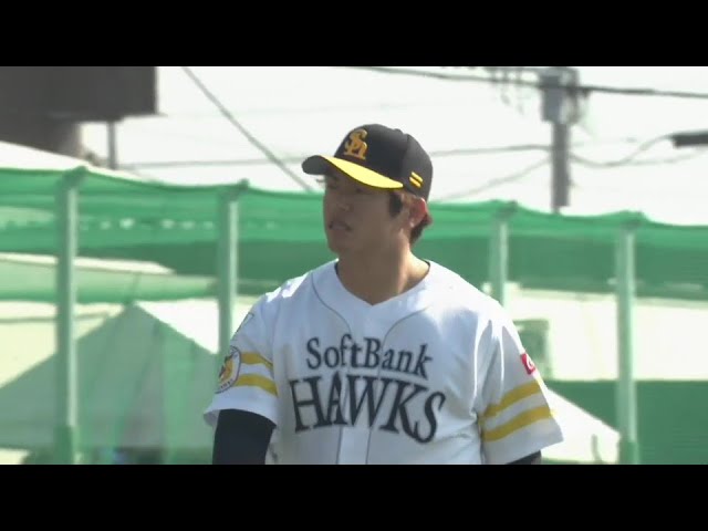 【ファーム】最後は三振!! ホークス・古川侑利 2回無失点の好投で支配下登録へアピール!!  2024年3月15日 福岡ソフトバンクホークス 対 中日ドラゴンズ