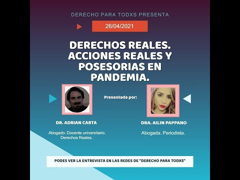 Acciones reales y posesorias. Inmisiones al dominio. Adrián Carta. Abogado y profesor UBA.