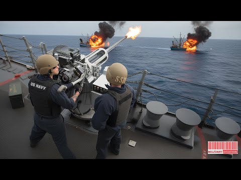 Venezuela shocked! US Navy test .50-caliber M2HB machine guns off the Caribbean coast