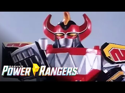 Dino Megazord First Battle | Mighty Morphin Power Rangers | Power Rangers Official