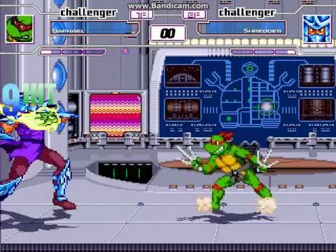 TBM MUGEN Match #8 - Raphael (me) vs. Shredder [Arcade Boss]
