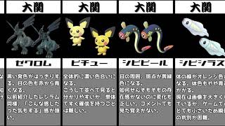 でんきタイプって見分けにくい色違い多くない？【比較】