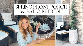 SPRING FRONT PORCH & PATIO MAKEOVER || REFRESH & DECORATE WITH ME || Neutral Decor