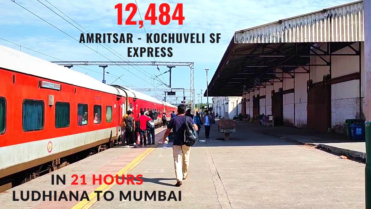 12484 Amritsar kochuveli superfast express | 3 AC | ludhiana to vasai road mumbai via delhi, kota |