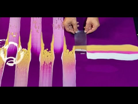 Reflection Swipe on a LARGE canvas! Acrylic Pouring / Fluid Art Tutorial