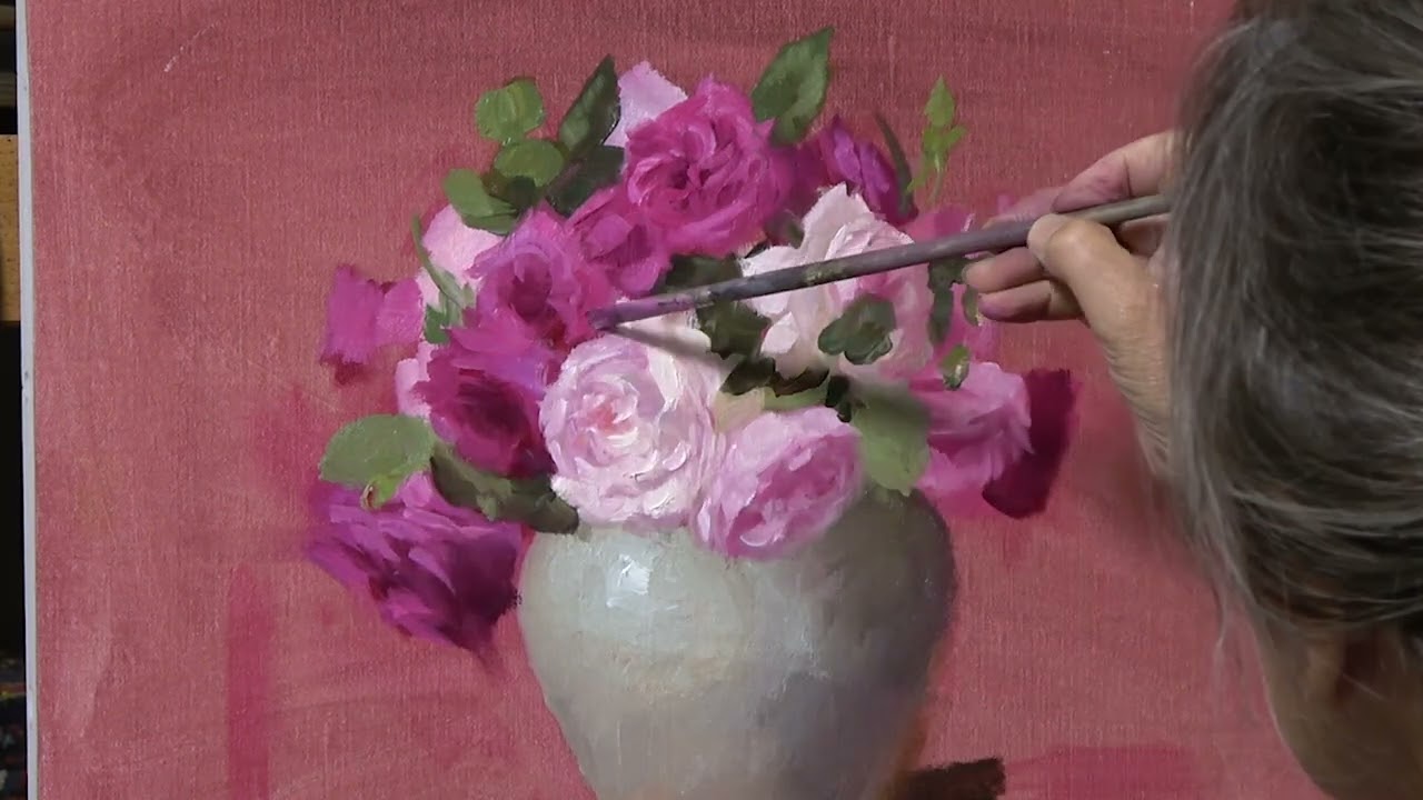 Painting Pink Roses in Oils Elizabeth Robbins