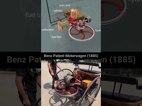 Benz Patent-Motorwagen (Patentmotorrad, Baujahr 1885), altes erstes Auto, das hergestellt wird #A...