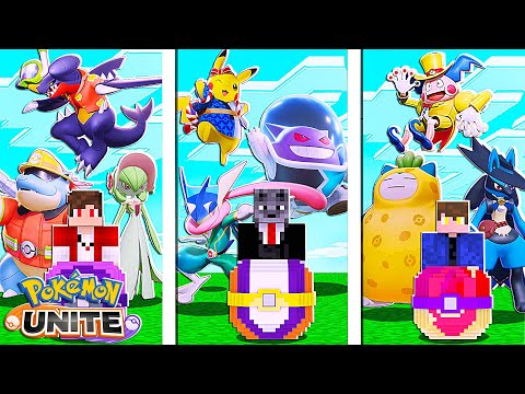 LUCKY PIXELMON MAS SÓ VEM POKÉMON DO JOGO POKÉMON UNITE COM VÁRIAS SKINS NOVAS NO MINECRAFT!!