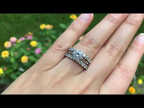 1 1/2 Carat Single Shared Prong Ring Guard - TwoBirch RG225-N