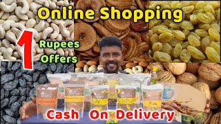 1Rs Offers Dry Fruits Nuts &Provisions/Online Shopping Cash On Delivery/Nanga Romba Busy/NRB.