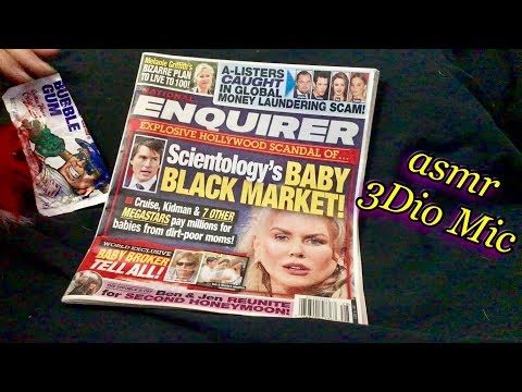 Relaxing Read of the National Enquirer, chewing bubble gum, coffee, soft spoken/whisper ASMR