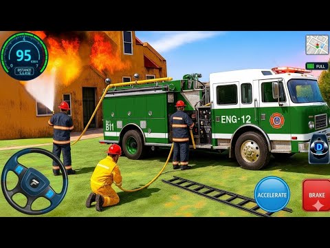 Firefighter Truck Simulator 3D Gameplay | Rescuing the City! (Android)
